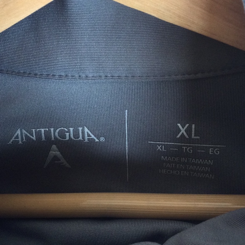 Like New (2) Mens XL Antigua Long Sleeve Black and Blue Striped Golf ⛳️ Shirts - Picture 5 of 8